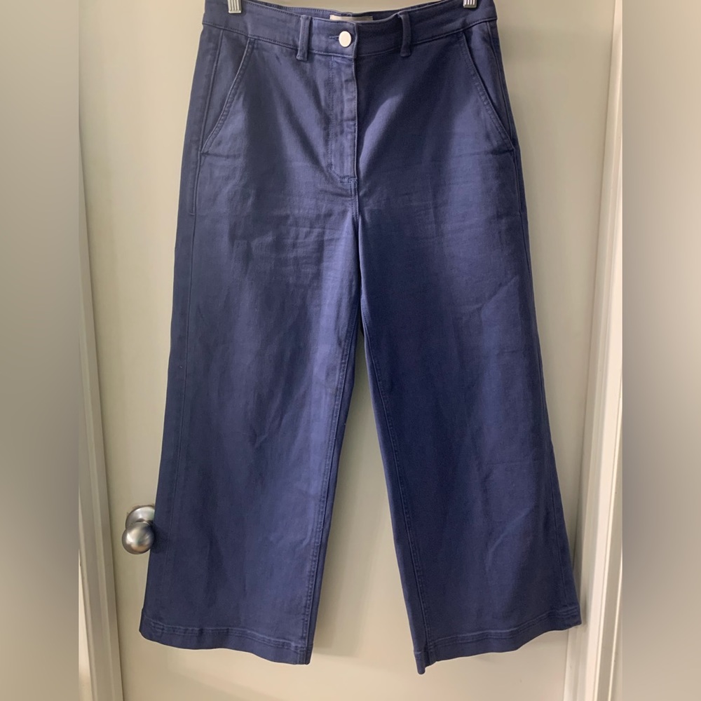 Everlane The Wide Leg Crop Pant Blue Size 10